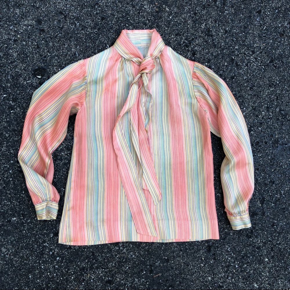 Vintage 60s Striped Blouse